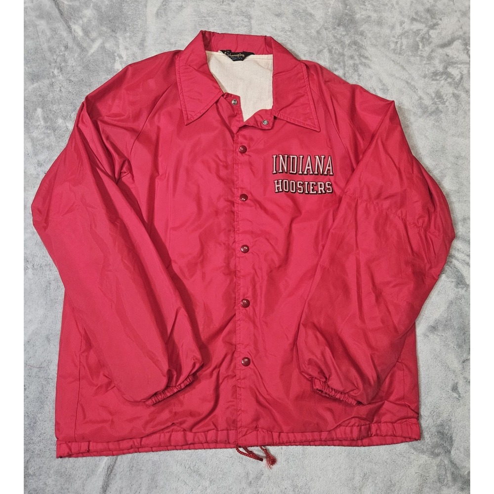 Vintage 1960s Champion Indiana Hoosiers Snap Button Jacket Size XL Lined